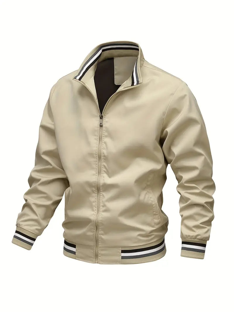 Stanton - Lässige Stehkragen Zip Up Jacke