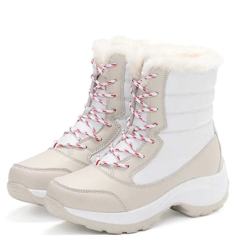 Wasserdichte Damen-Winterstiefel mit Kunstfellfutter – Warm, Rutschfest und Robust für kalte Tage