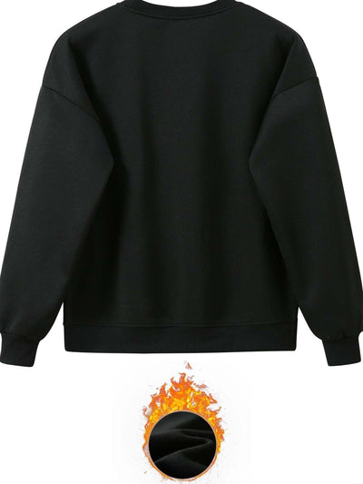 Stilvoller Pullover Mit Rundhals Und Alphabetdruck & Jogginghosenkleid Für Damen | Ideal für Herbst/Winter