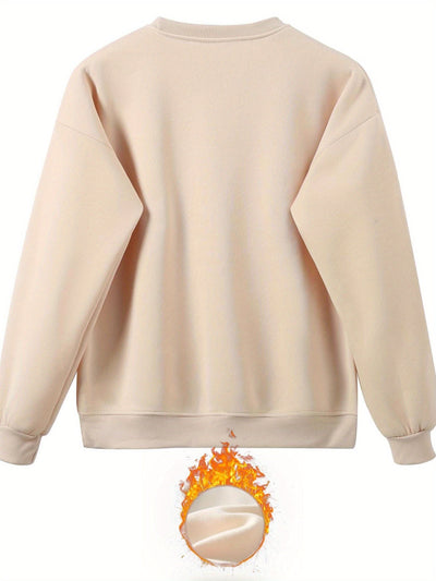Stilvoller Pullover Mit Rundhals Und Alphabetdruck & Jogginghosenkleid Für Damen | Ideal für Herbst/Winter