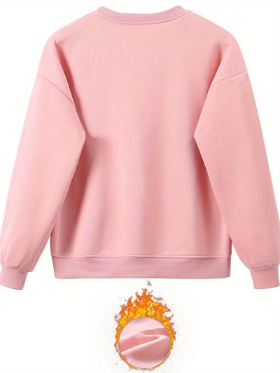 Stilvoller Pullover Mit Rundhals Und Alphabetdruck & Jogginghosenkleid Für Damen | Ideal für Herbst/Winter