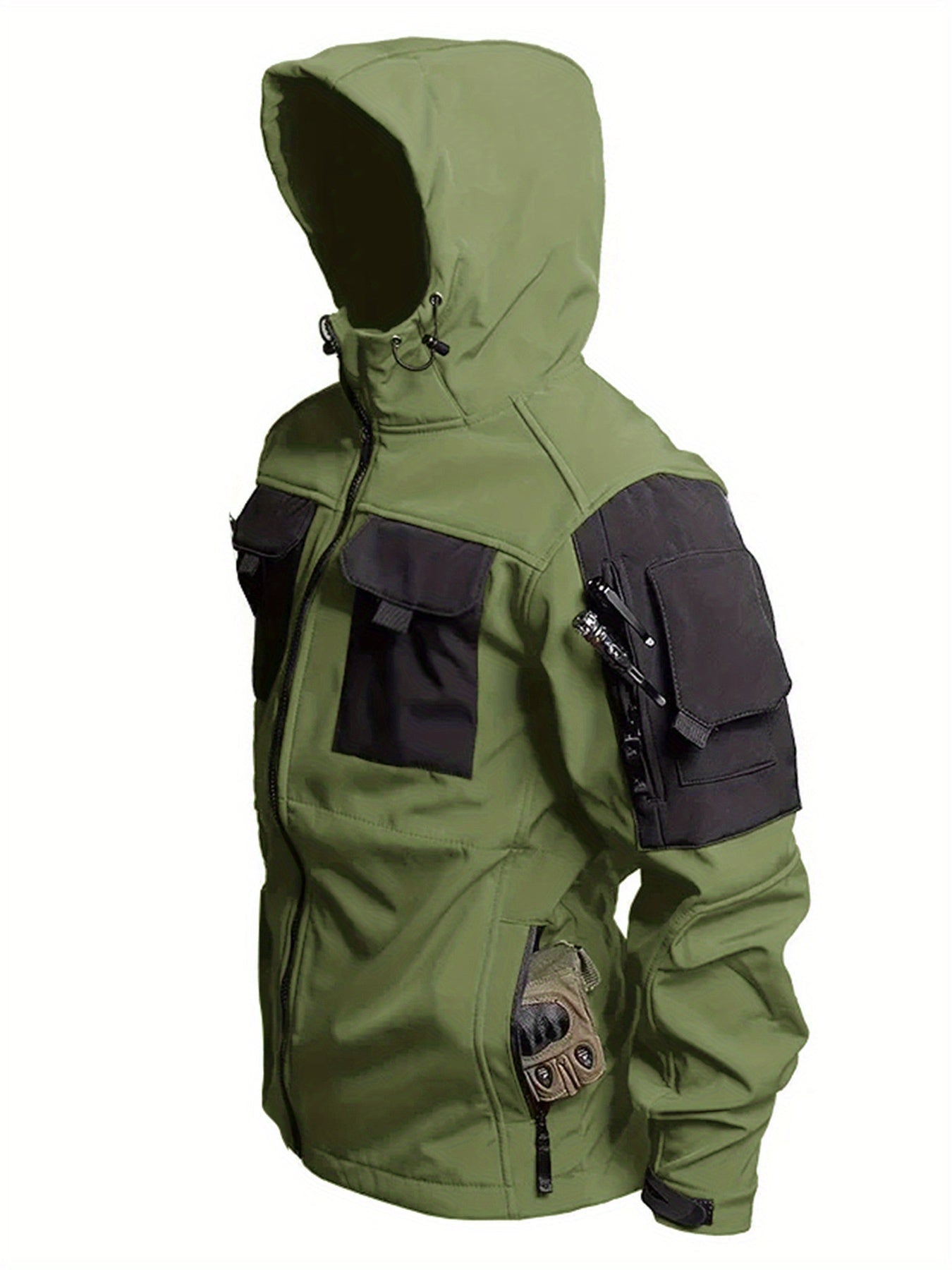 Taktische Kapuzen-Outdoorjacke Wasserdicht Winddicht Isoliert Für Herren | Perfekt für Outdoor-Aktivitäten
