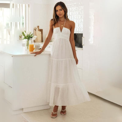 Sophia - Neckholder-Maxikleid für Damen | Strandmode Maxikleid im Bohemian-Stil