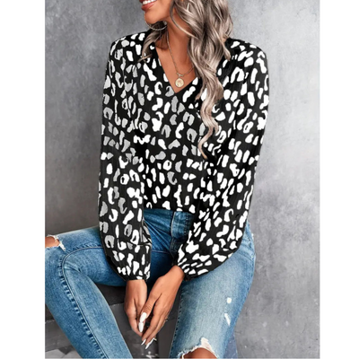 Tonia® | Damenbluse mit Leopardenmuster und V-Ausschnitt