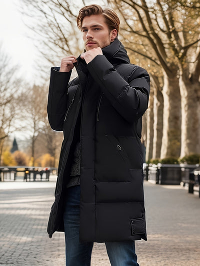 Warme Kapuzen Puffer Nicht-Dehnbar Reißverschluss Winterjacke Für Herren | Perfekt für Outdoor-Aktivitäten