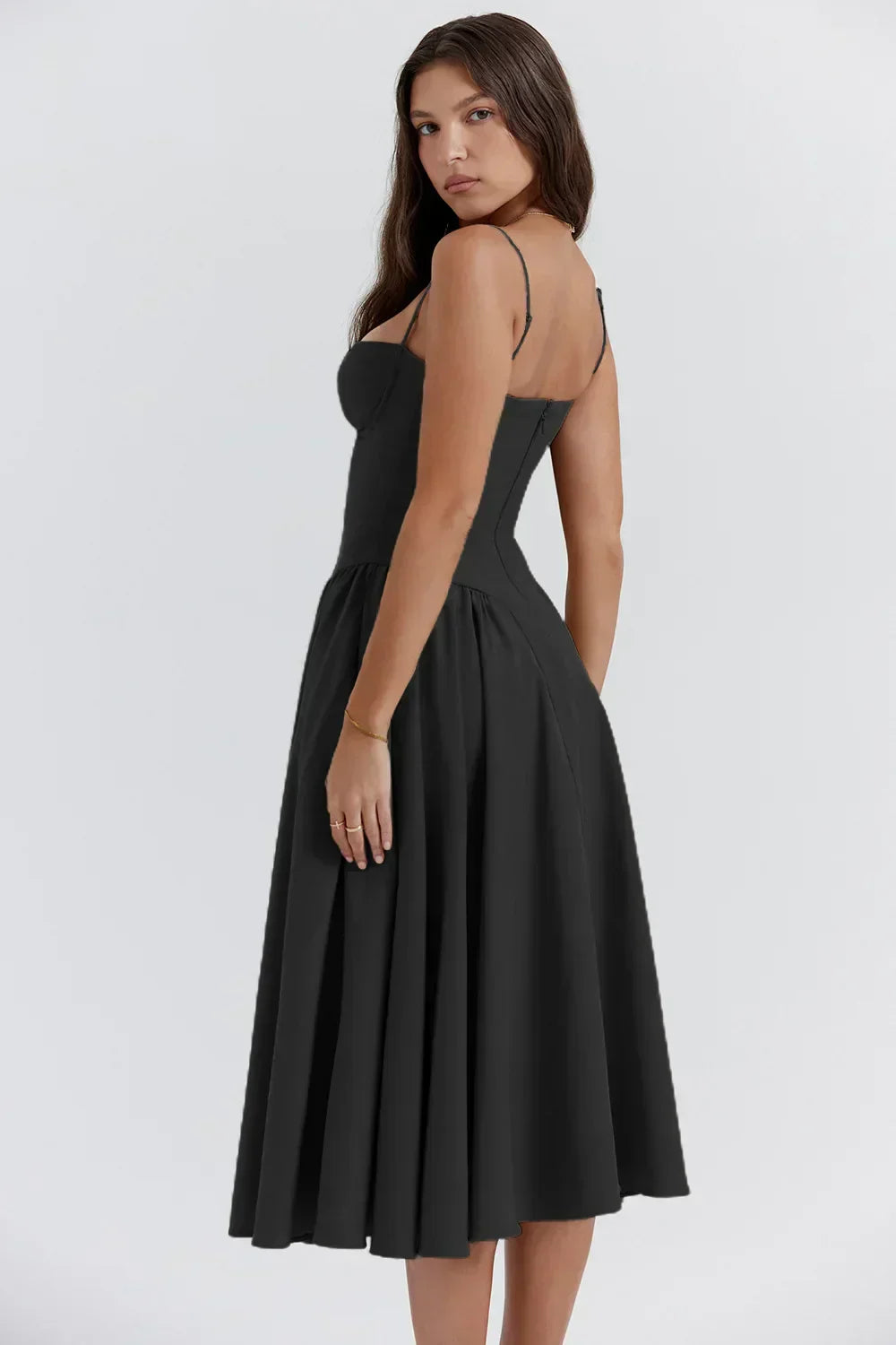 Celine - Midikleid ärmellos mit Korsettpassform
