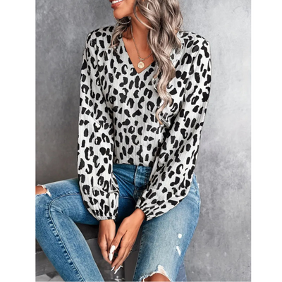 Tonia® | Damenbluse mit Leopardenmuster und V-Ausschnitt