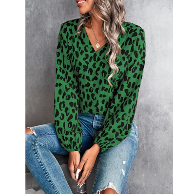 Tonia® | Damenbluse mit Leopardenmuster und V-Ausschnitt
