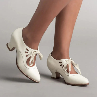 Dellia - Elegante Damen Retro Schuhe Niedriger Absatz