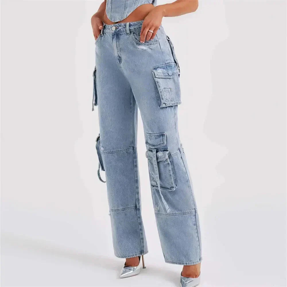 Cargo-Jeans | Lässiger Streetstyle | Weites Bein