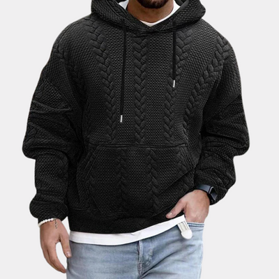 Strukturierter Kapuzenpullover aus Zopfmuster für Männer