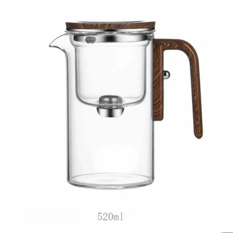 ClearPour hitzebeständiges Glas-Teekanne mit Holzgriff – Elegante Aufgusskanne