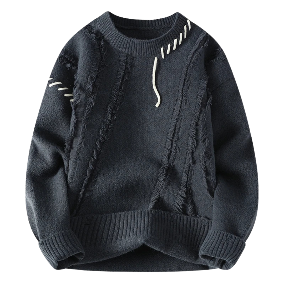 Strickpullover mit Fransen-Design | Unkonventionelle Details | Lässiger Look