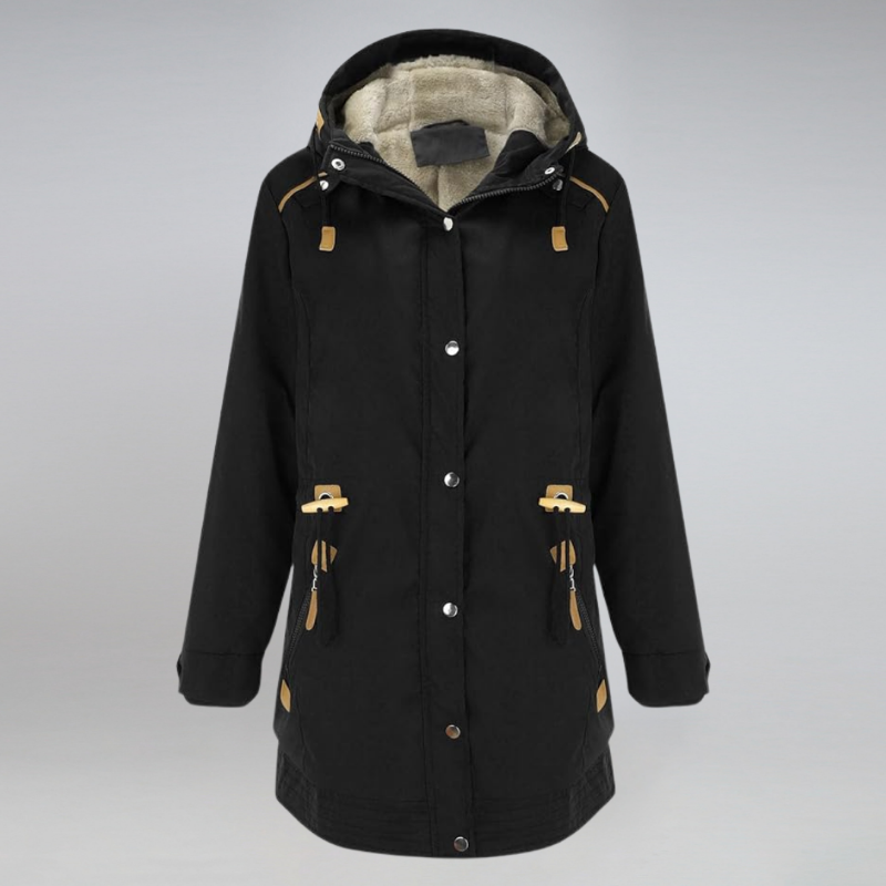 Winterjacke Damen Mit Kapuze | Parka Mit Reißverschluss und Kordelzug