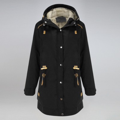 Winterjacke Damen Mit Kapuze | Parka Mit Reißverschluss und Kordelzug