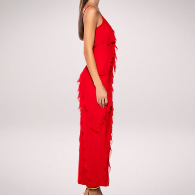 BelleRuffle™ – Elegantes Langes Damenkleid mit Volants