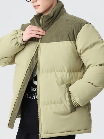 Stilvolle Trendige Colorblock Puffer-Winterjacke Für Herren | Perfekt für Outdoor-Aktivitäten
