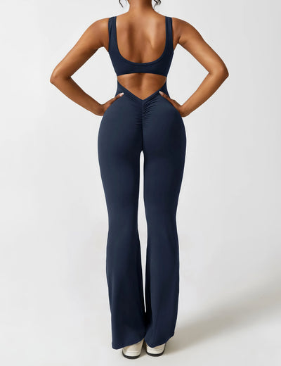 Ausgestellter Jumpsuit mit V-Rücken für Damen