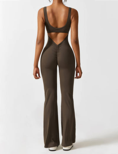 Ausgestellter Jumpsuit mit V-Rücken für Damen