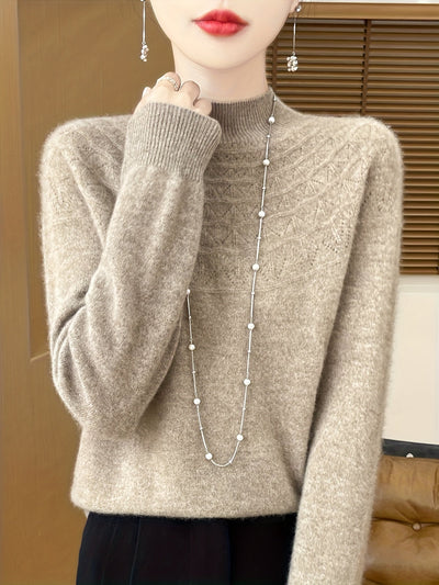 Lässiger gestrickter Pullover aus Wolle für Damen | Perfekt für lässige Tage