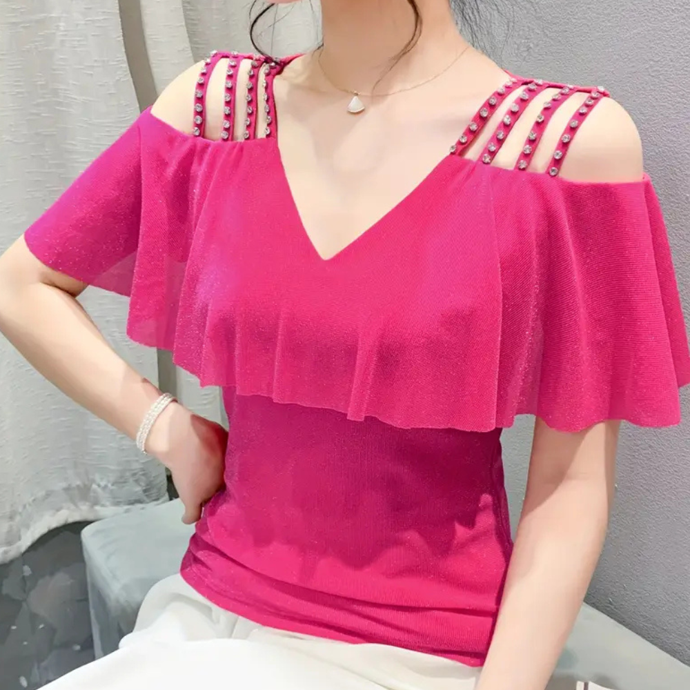 Vera - Stilvolle Bluse mit V-Ausschnitt Damen Vielseitig