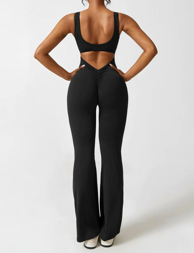 Ausgestellter Jumpsuit mit V-Rücken für Damen