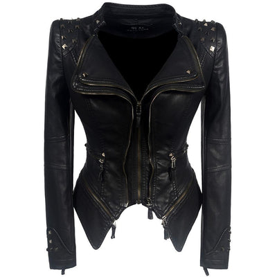 Bikerjacke Damen Slim Fit | Mit Reißverschluss für den Alltag