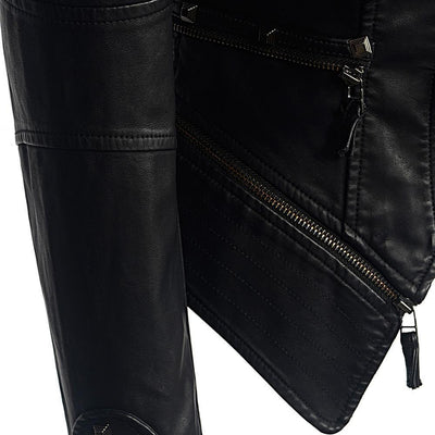 Bikerjacke Damen Slim Fit | Mit Reißverschluss für den Alltag