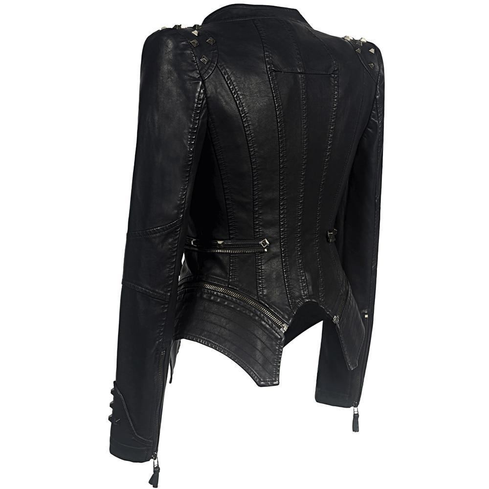 Bikerjacke Damen Slim Fit | Mit Reißverschluss für den Alltag