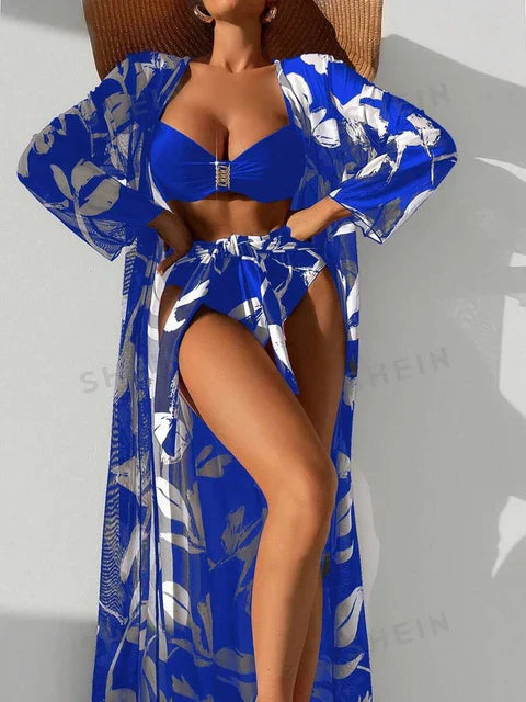 AquaVogue™ – Elegantes 3-teiliges Badeanzug-Set für modebewusste Damen