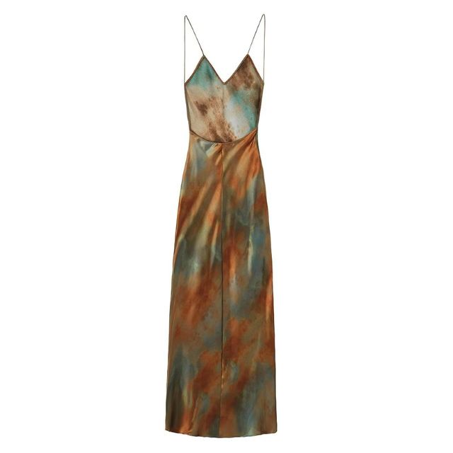 Bianca - Maxikleid mit Batik-Aquarell-Effekt | Cocktailkleid mit schmalen Trägern