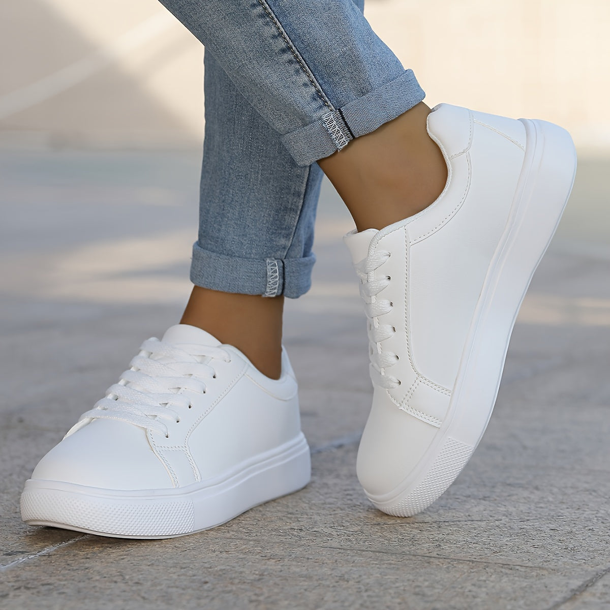 Essentielle Einfarbige Sneakers für Damen | Perfekt für den Alltag