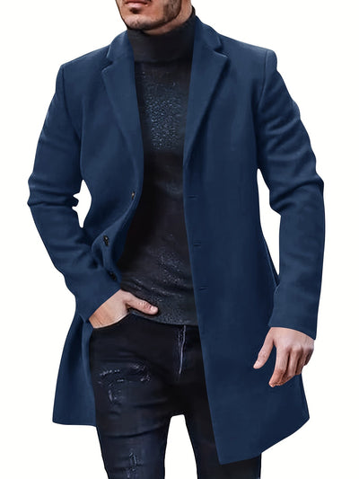 Warmer Knopf-Runter Mittellanger Trenchcoat Für Herren | Perfekt für den Alltagsgebrauch