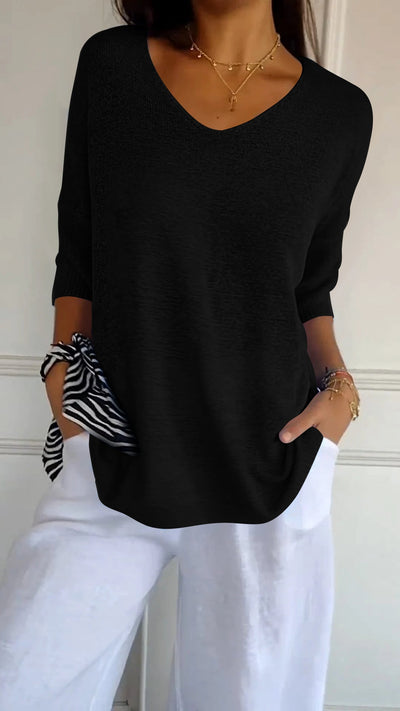 Strickpullover mit V-Ausschnitt für Damen