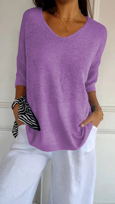 Strickpullover mit V-Ausschnitt für Damen