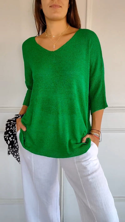 Strickpullover mit V-Ausschnitt für Damen