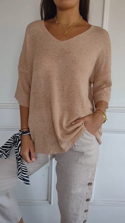 Strickpullover mit V-Ausschnitt für Damen