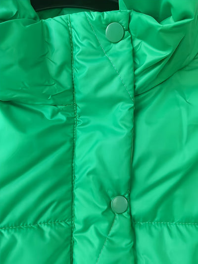 Kurze elegante warme Pufferjacke mit Kapuze für Damen | Für jeden Tag