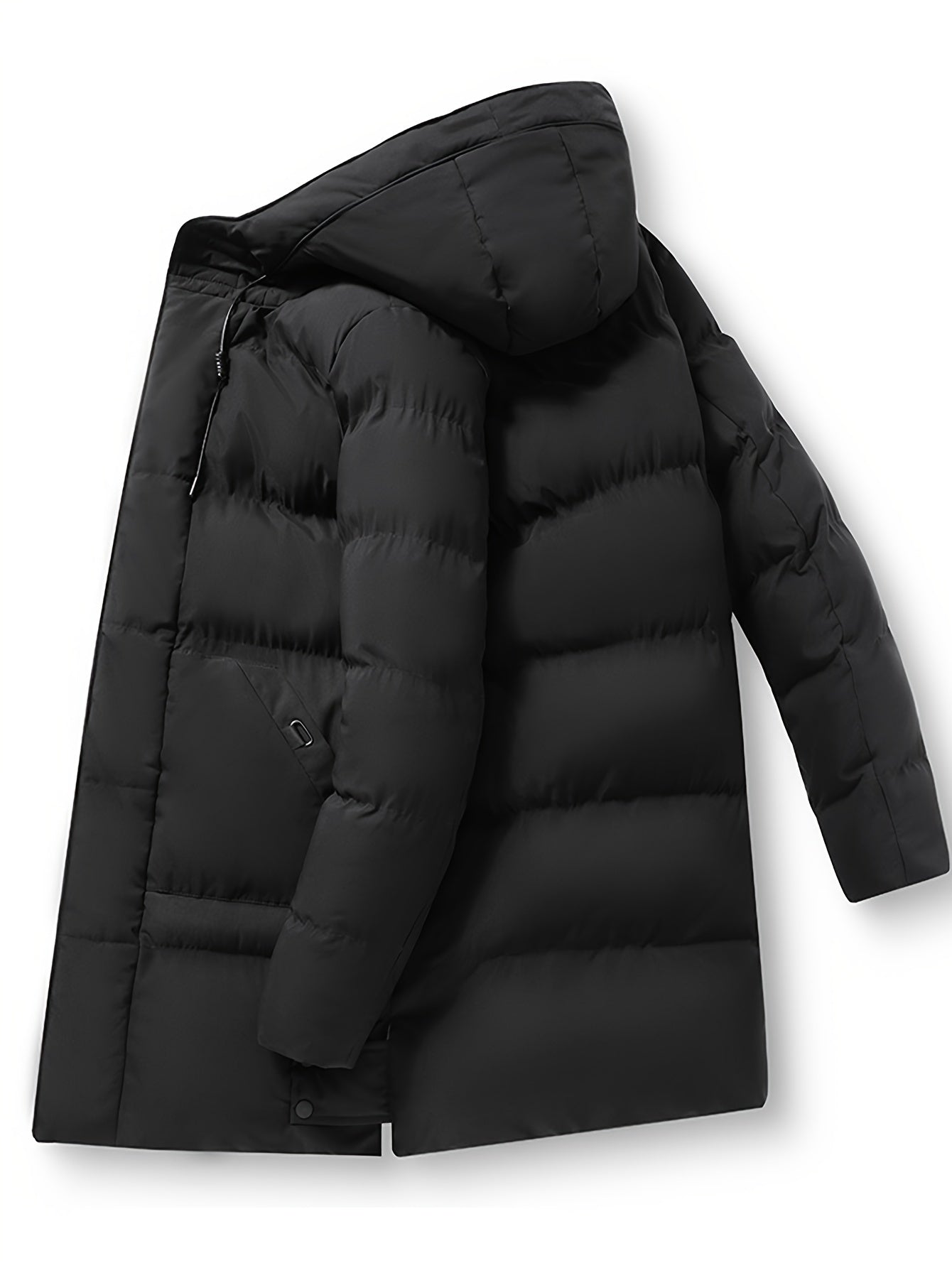Warme Schwarze Gepolsterte Winterjacke Mit Kapuze Für Herren | Perfekt für Outdoor-Aktivitäten