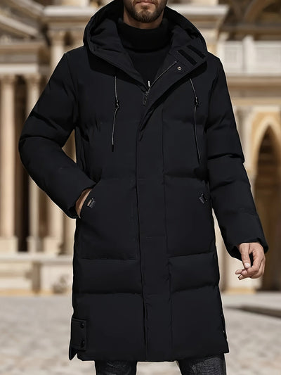 Warme Schwarze Gepolsterte Winterjacke Mit Kapuze Für Herren | Perfekt für Outdoor-Aktivitäten