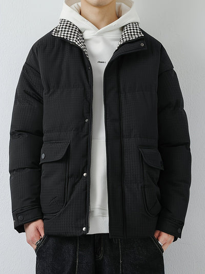 Warme Baumwoll Bandkragen Zip-Up Winterjacke Für Herren | Perfekt für Outdoor-Aktivitäten