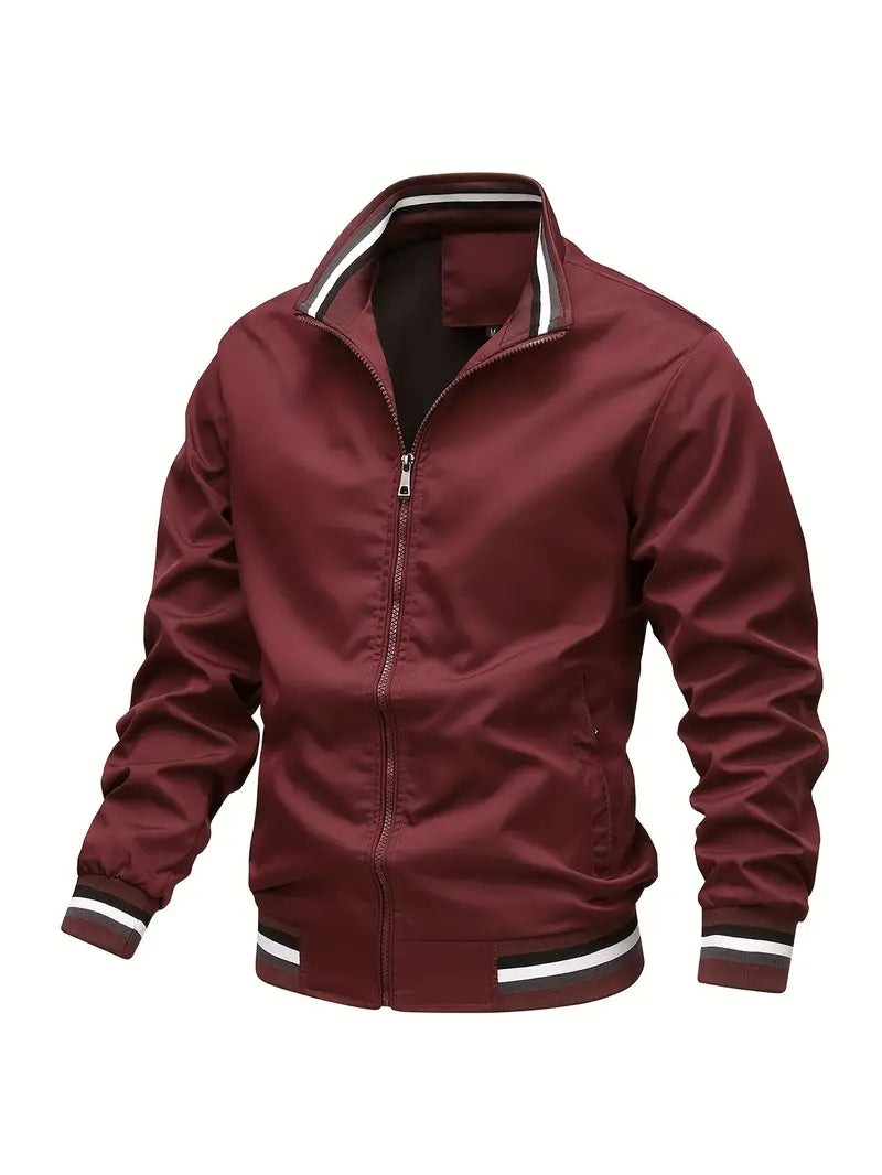 Stanton - Lässige Stehkragen Zip Up Jacke