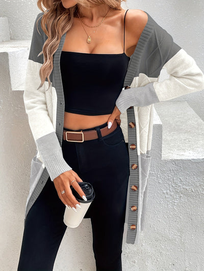 Stilvoller Ein-Knopf Wolle Strickcardigan für Damen | Perfekt für den Alltag