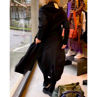 Treasa® | Schwarzes Midikleid mit Taschen