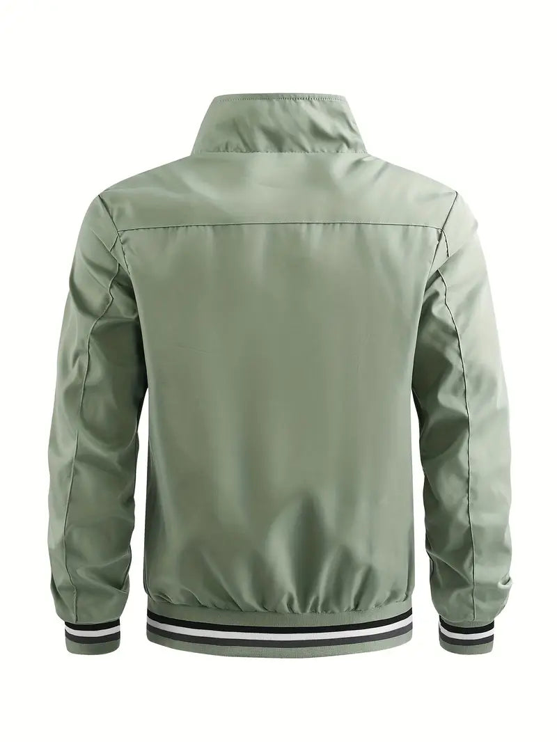 Stanton - Lässige Stehkragen Zip Up Jacke
