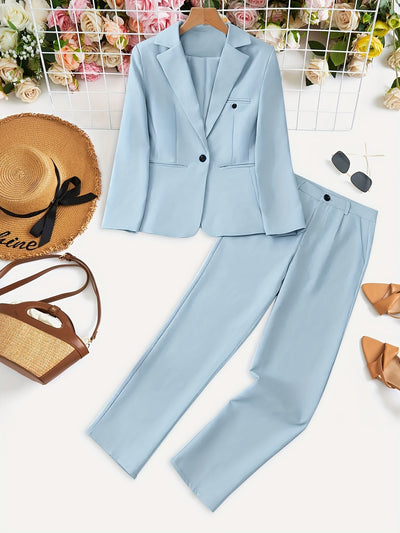 Stilvolles Reverskragen Blazer Set Für Damen | Perfekt für Casual Days
