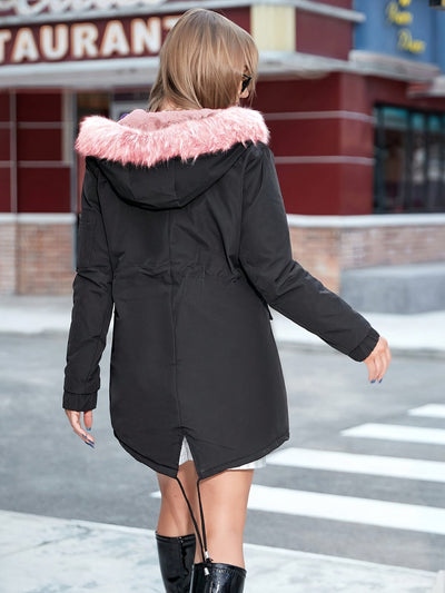 Lässiger Parka mit Kapuze und Kunstpelzkragen Wintermantel für Damen | Ideal für Herbst/Winter