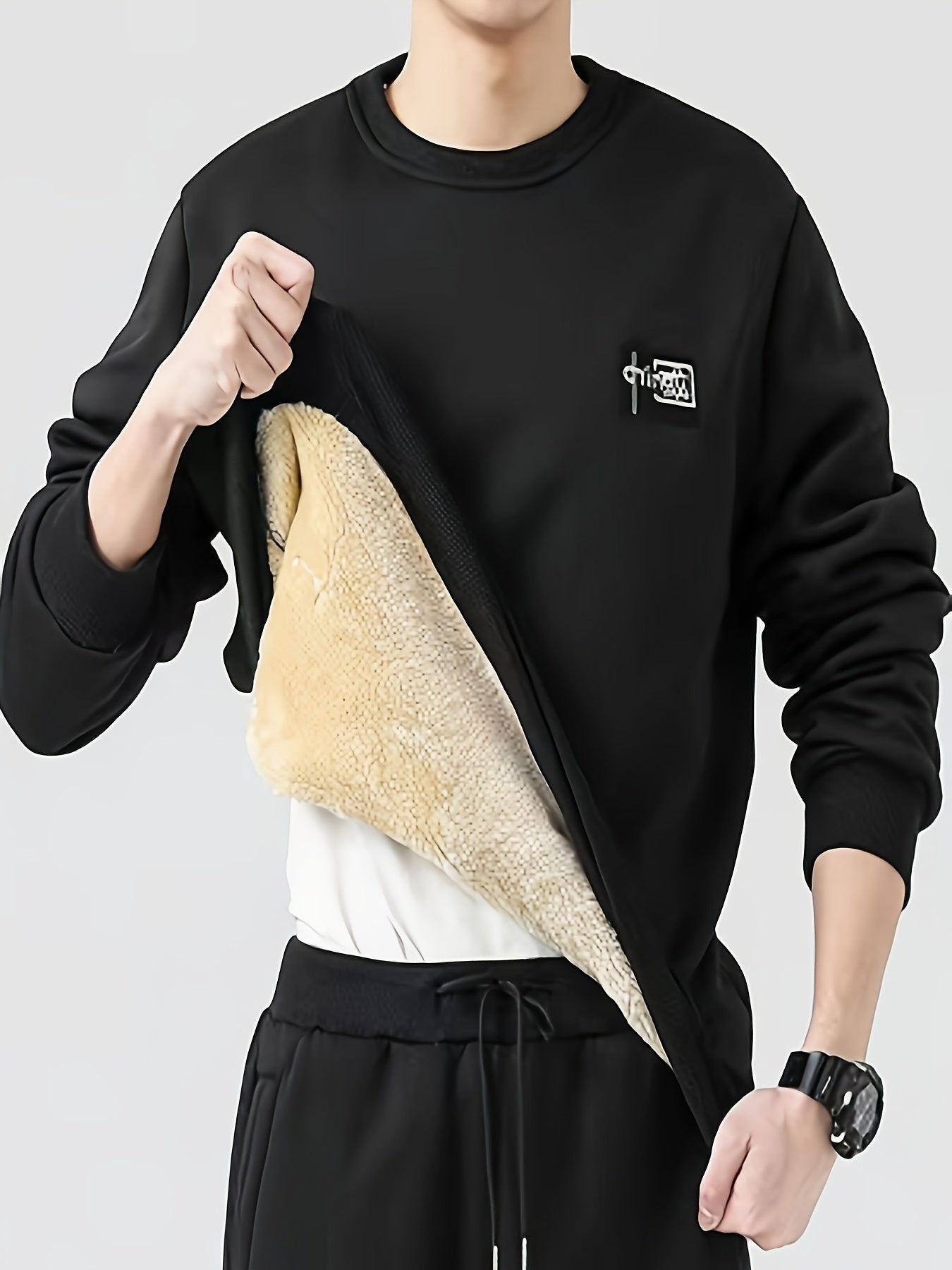 Lässiger einfarbiger Baumwolle Sweatshirt für Männer | Ideal für jeden Tag