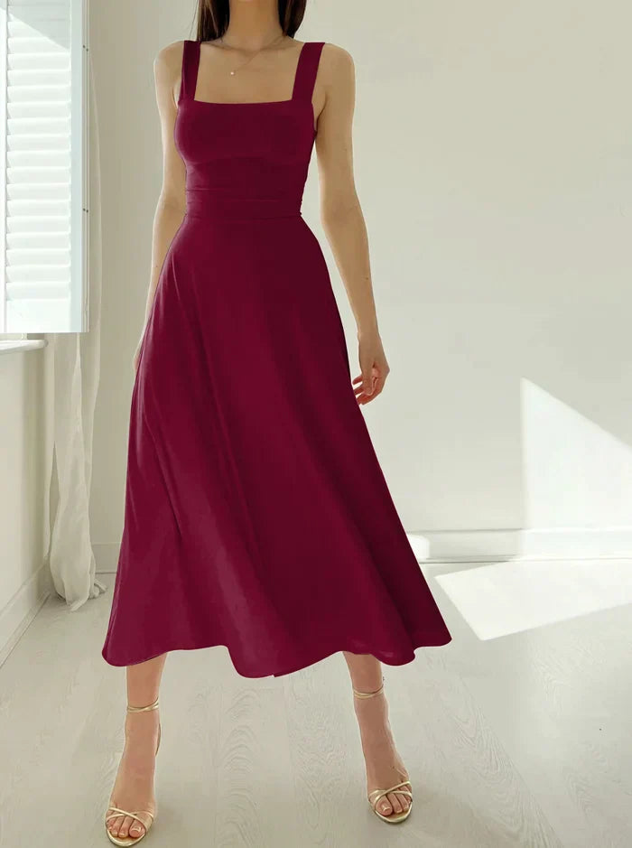 Josephine - Elegantes ärmelloses A-Linien-Midikleid – Zeitloser Chic | Fit-and-Flare Midikleid – Perfekt für jeden Anlass