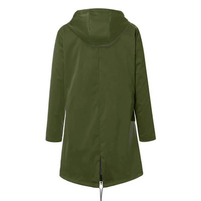 Warme lässige Fleece wasserdichte Regenjacke mit Kapuze für Damen | Perfekt für Herbst/Winter